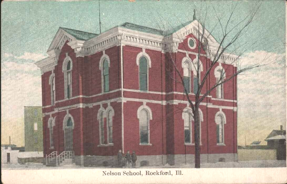 1909    ROCKFORD      Illinois IL    Nelson School   postcard