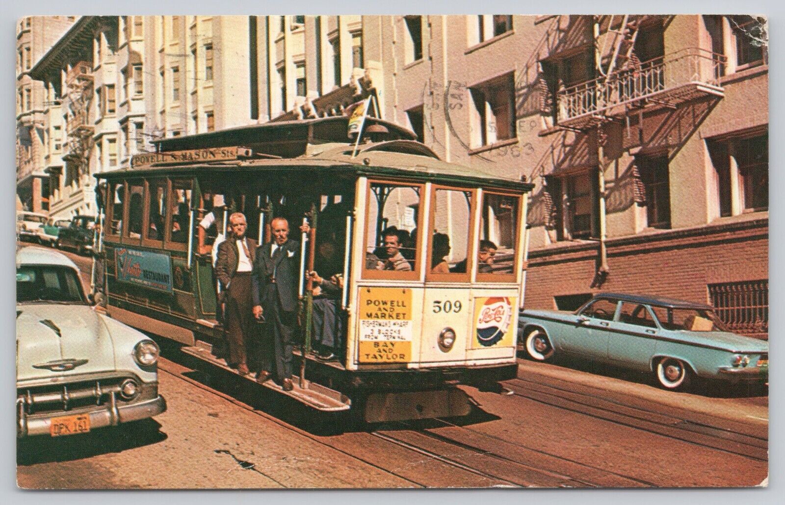 Post Card San Francisco, California Cable Car D479