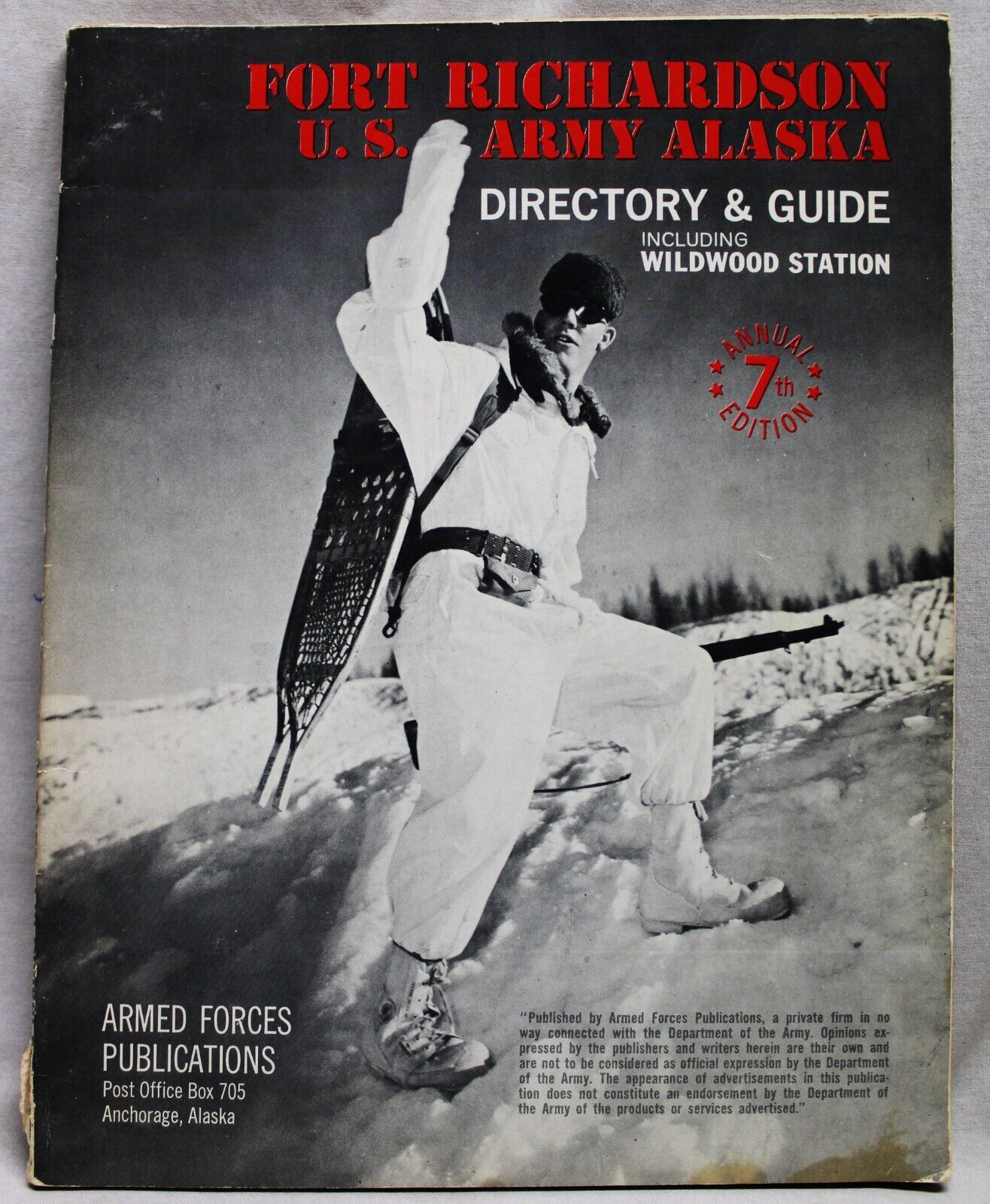 U.S. ARMY BASE FORT RICHARDSON ANCHORAGE ALASKA 7th EDITION GUIDE BOOK 1960s