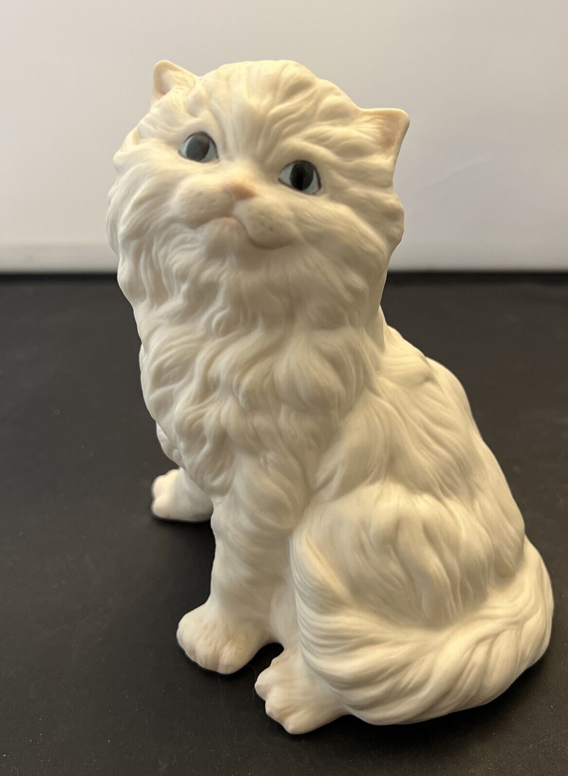 CYBIS Persian Cat Figurine, Porcelain Bisque w/ Blue Eyes - 1983 - USA