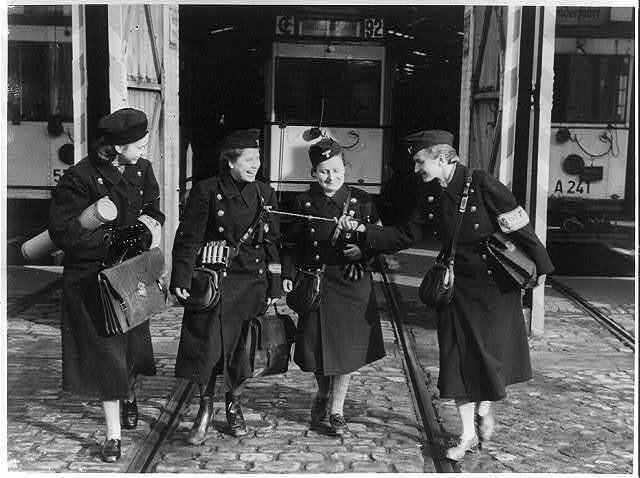 BVG Streetcar Workers,Germany,Women in Uniform,World War,WWI,1941,Transportation