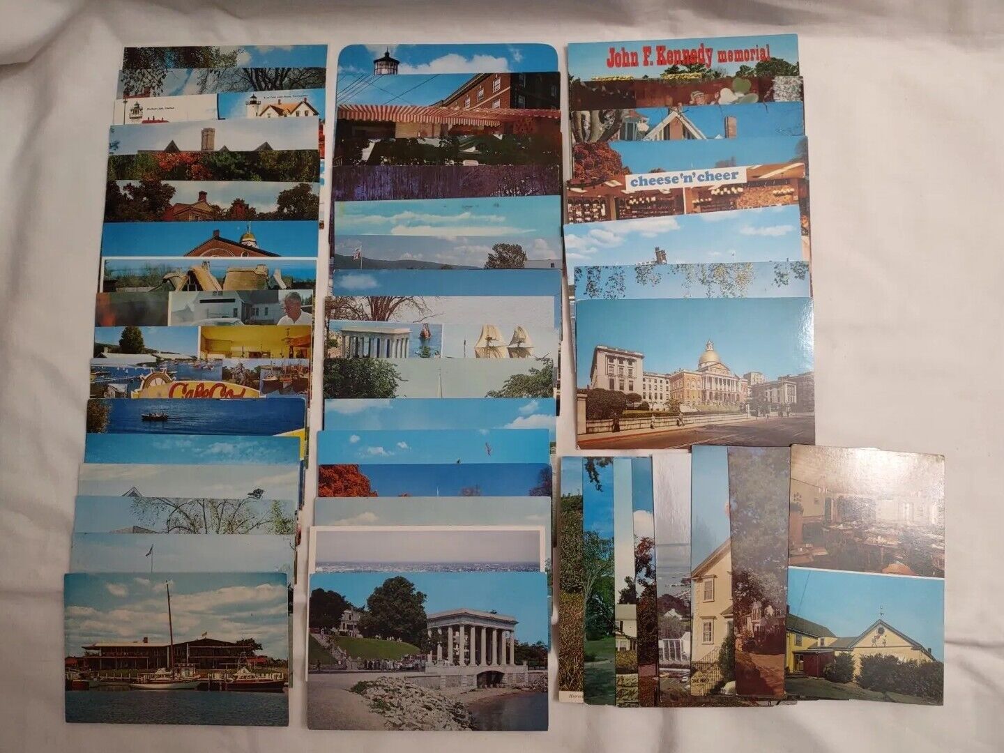 Vintage Lot Of 50 Massachusetts Postcards Plymouth Eastover Memorial Motel 