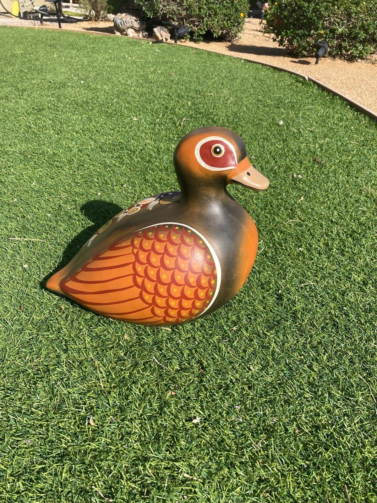 beautiful vintage ceramic hand painted duck