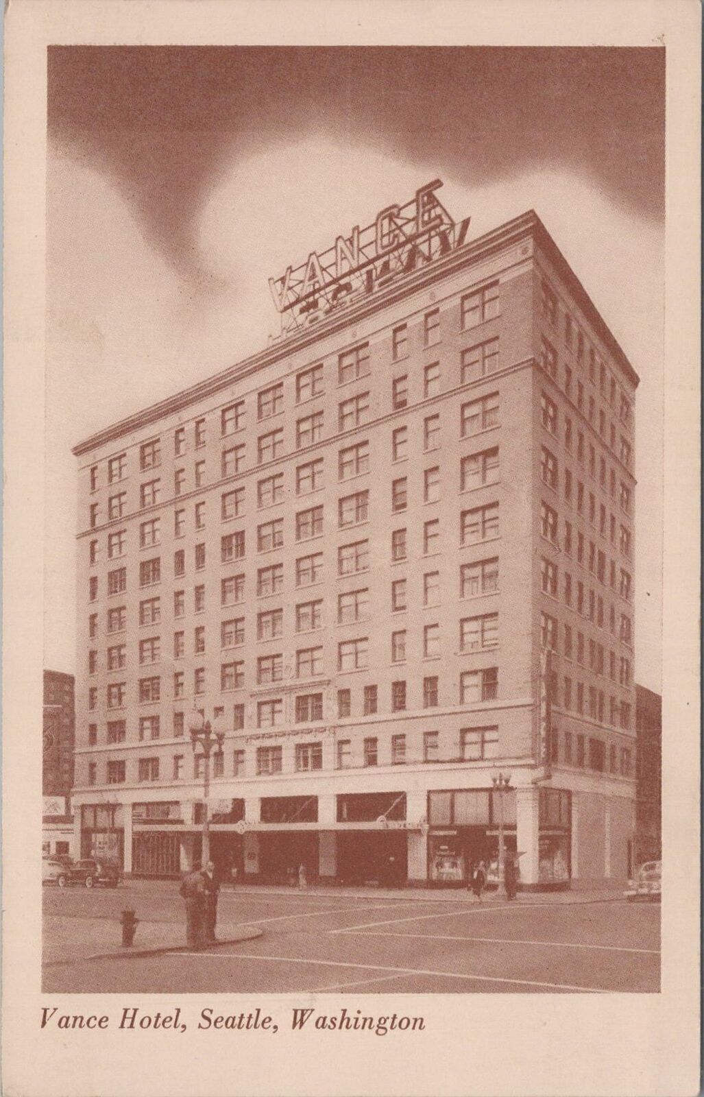 Postcard Vance Hotel Settle Washington 