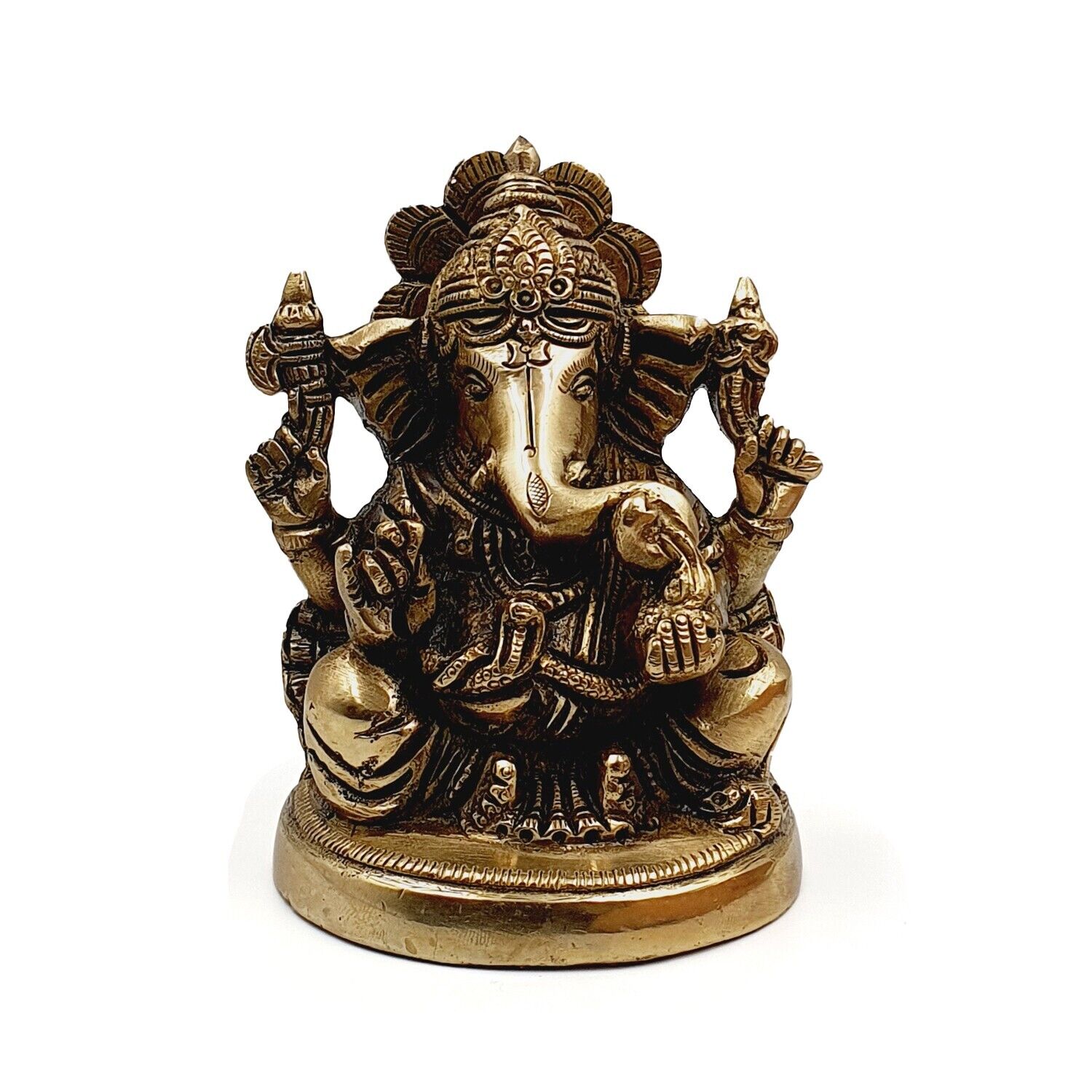 FCS Brass Idol | Mangalkari Ganesha | Item Finish- Antique Glossy | (AH-01)
