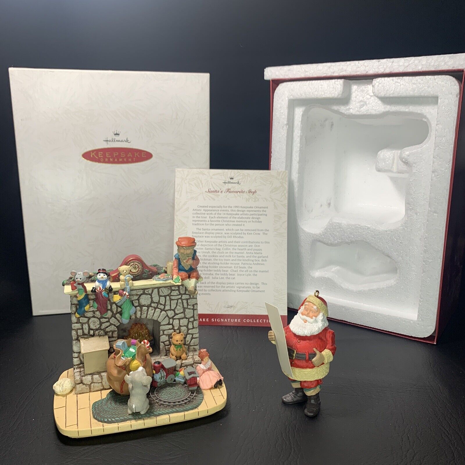 Hallmark - 1993 Santa's Favorite Stop With 5 Signatures - Mint In Box