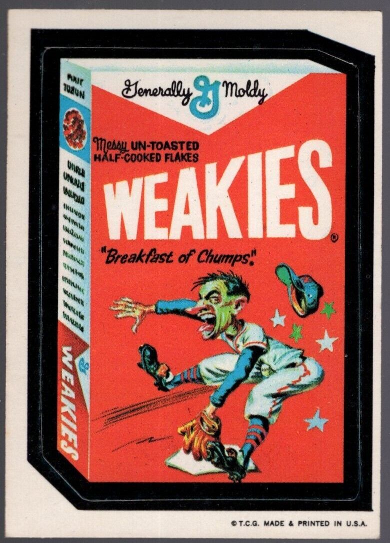 1973 Topps Wacky Packs Series 1 WEAKIES Cereal White Back  NM+  Packages