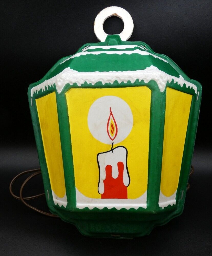 Vintage Christmas Glolite Old English Flatback Lantern with Box