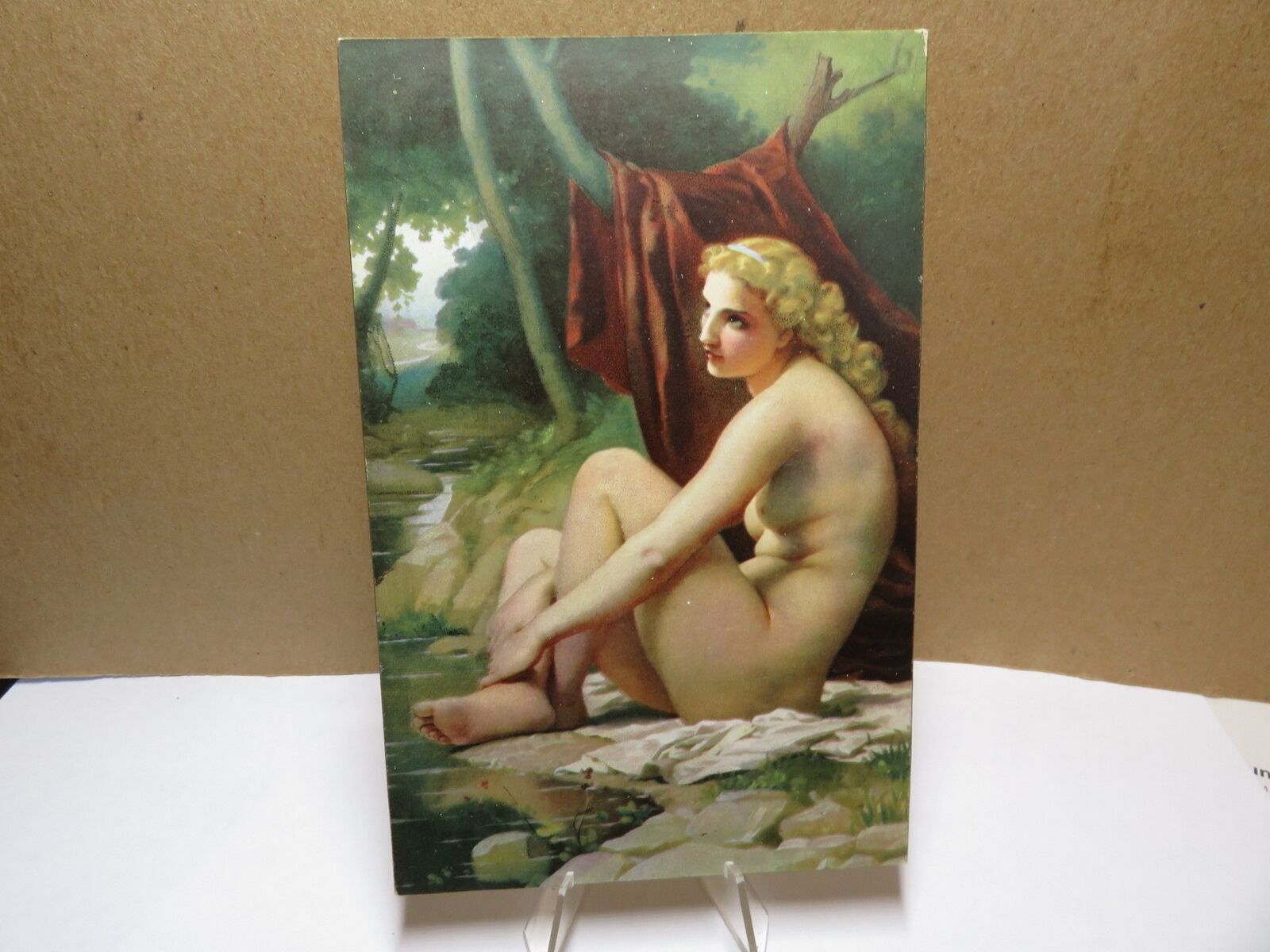 Pierre August Cot The Bather Semi Nude Postcard 1910