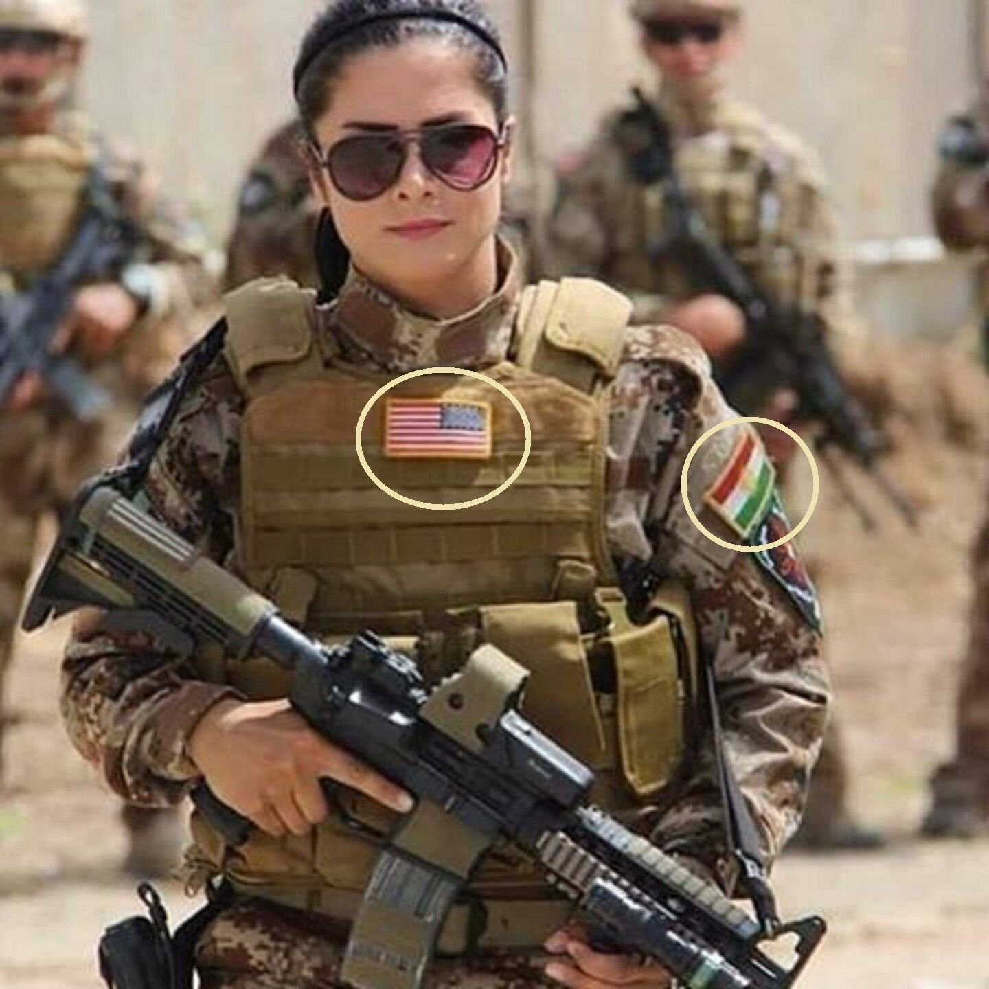 Anti-Isis Syria-Iraq Peshmerga Freedom Fighter for Kurdistan 2-Flag velkrö Set