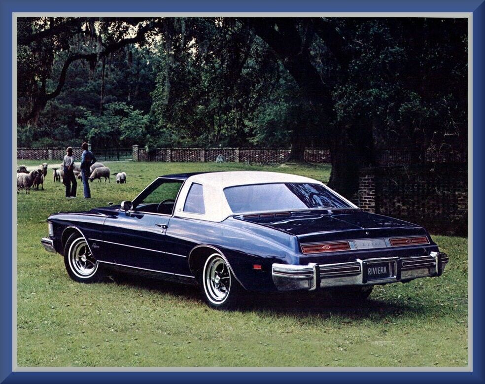 1975 Buick Riviera Coupe, Blue/White, Refrigerator Magnet, 42 MIL Thickness