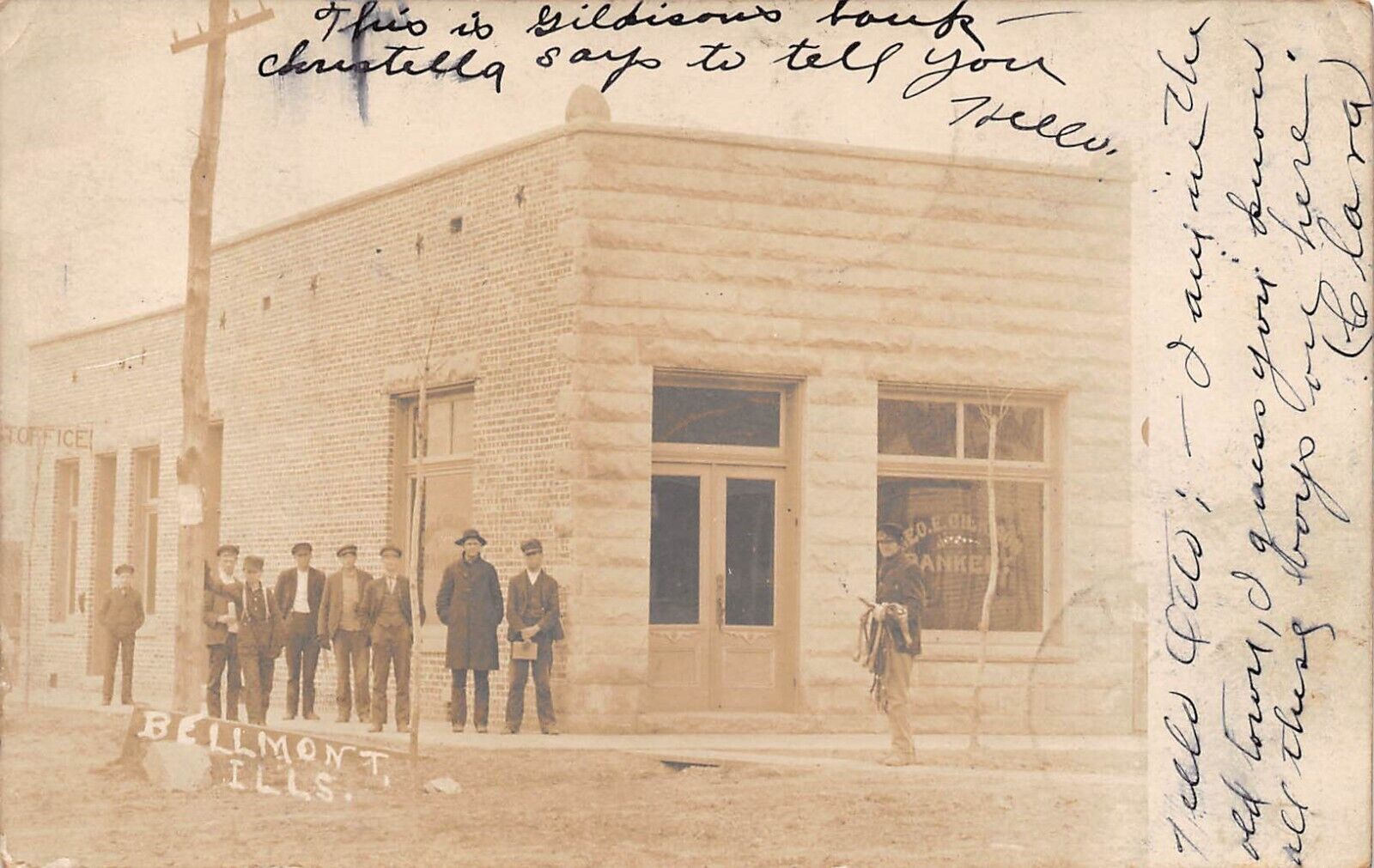 RPPC Belmont Illinois GEO. E. GILDISON BANK 1907 UDB Postcard