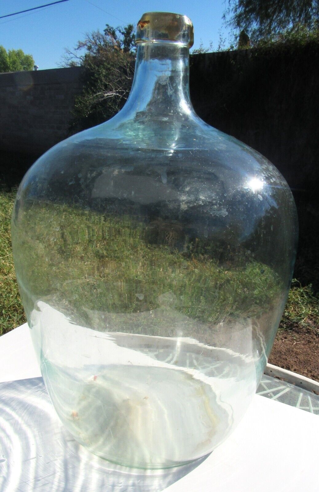 MASSIVE Antique Hand Blown Demijohn Carboy Glass Bottle Jug 21\
