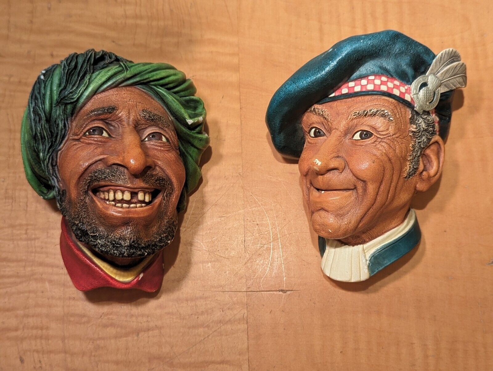 Two Bossons Chalkware Heads Congleton Kurd & Jock $25