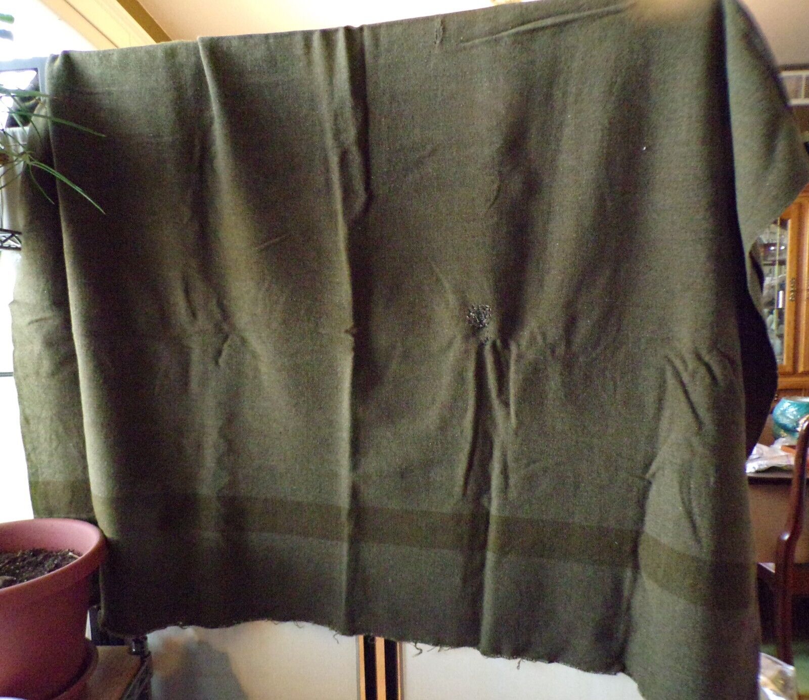 VTG Army Military 100% Wool w Stripe Olive Drab Green 80\