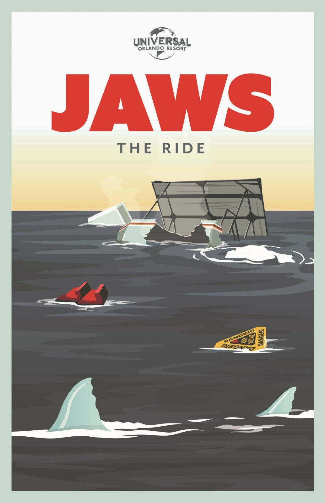 Jaws the Ride Universal Studios Attraction Poster Print 11x17 
