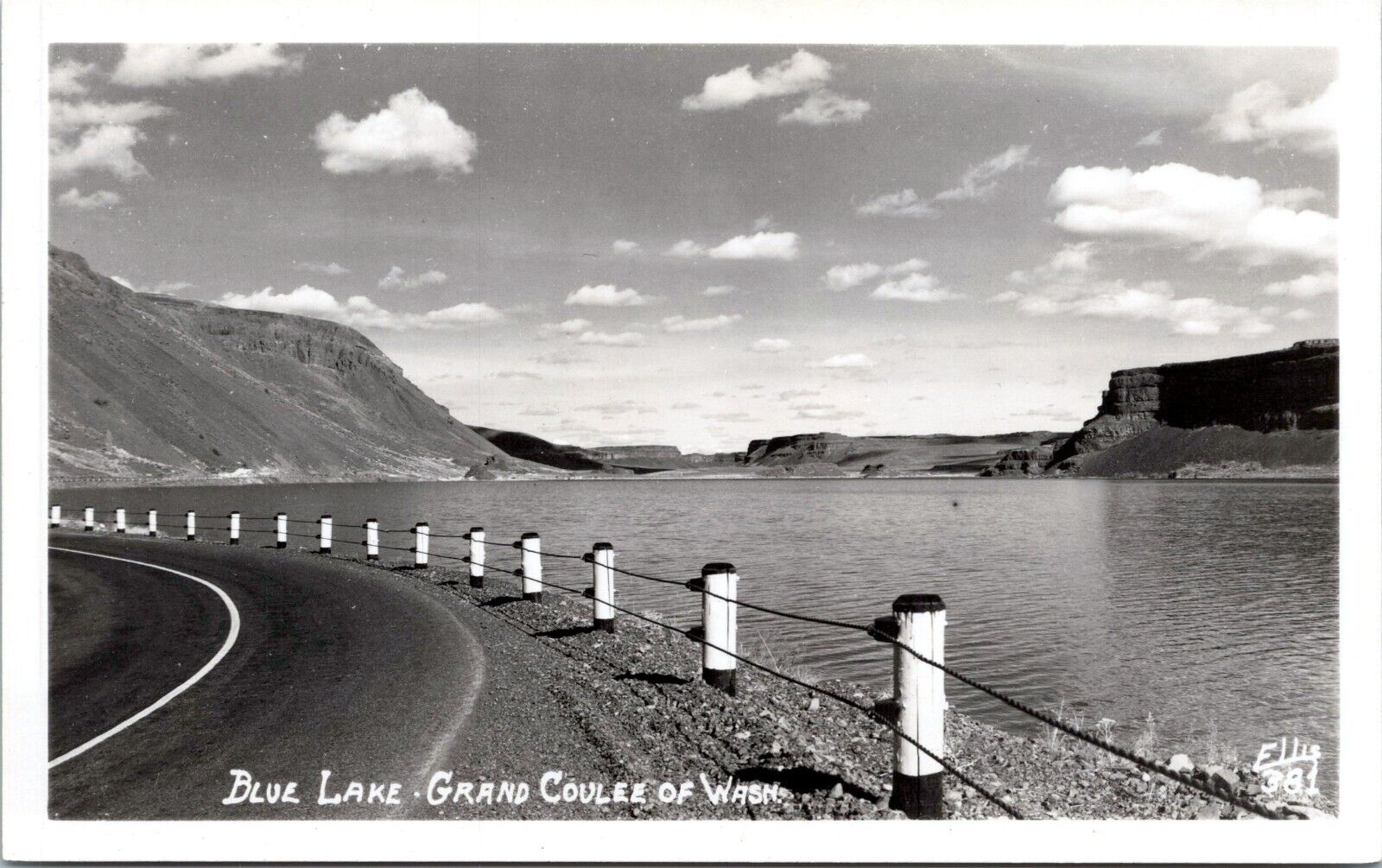 RPPC Blue Lake, Grand Coulee, Washington - 1940s Ellis Photo Postcard