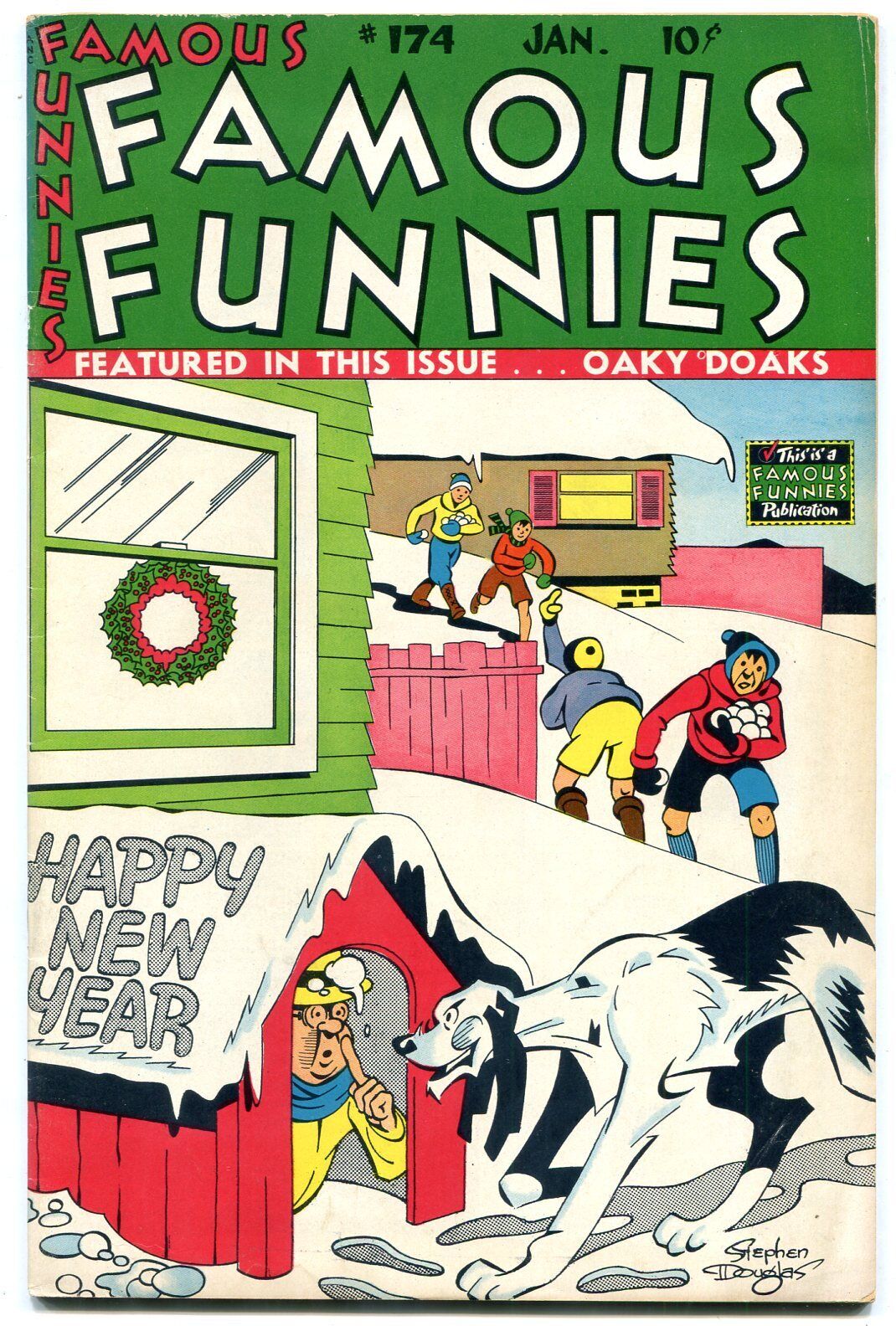 Famous Funnies #174 1949- New Year cover- Buck Rogers FN