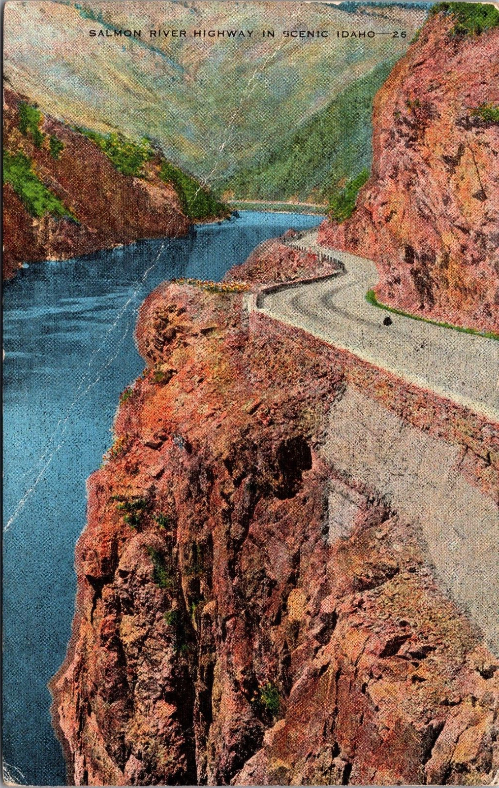 Postcard Salmon ID Salmon River Highway scenic view vintage postcard
