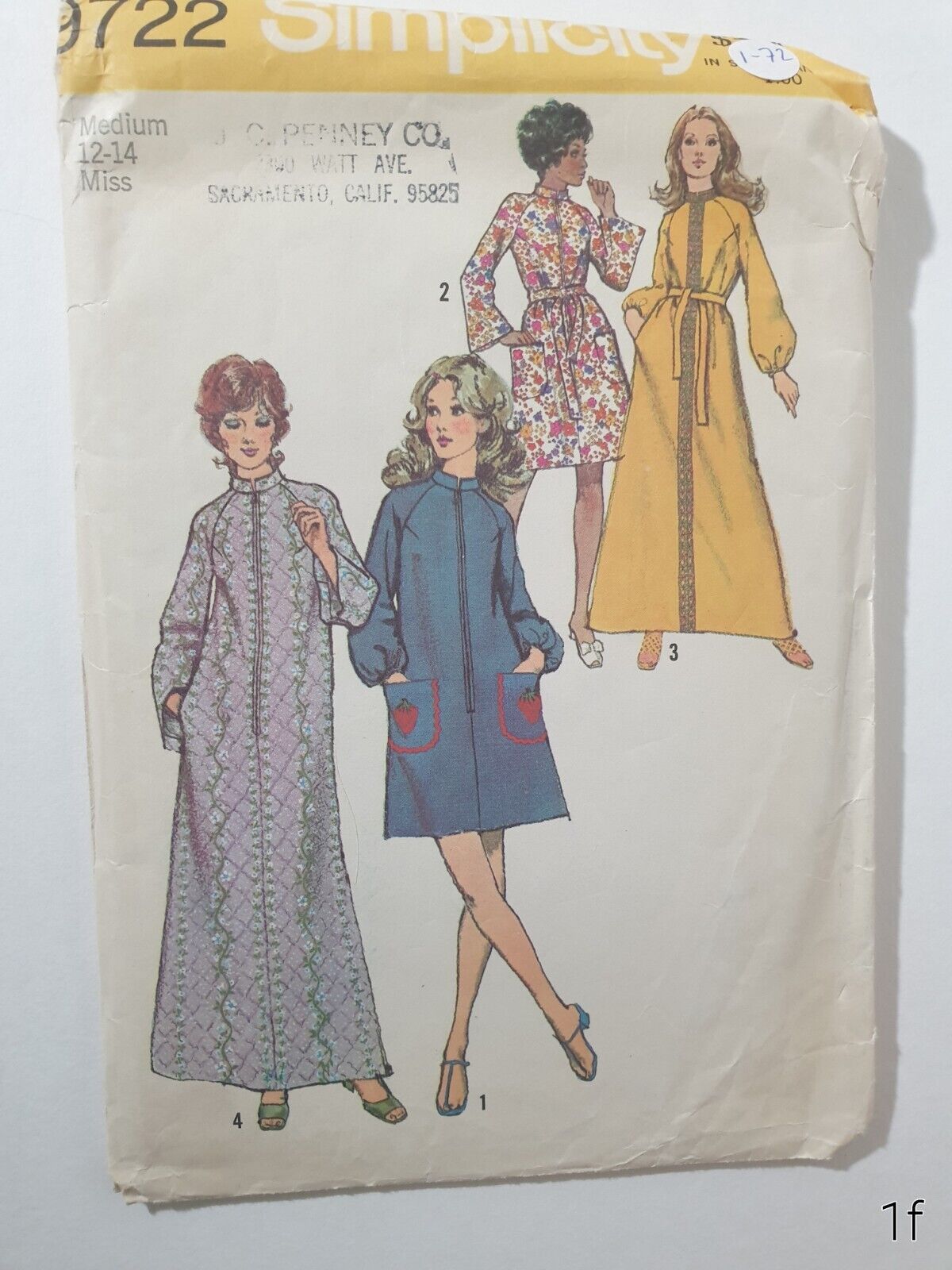 Simplicity 9722 Vintage 1971 Robes Sewing Pattern Size 12-14 Uncut