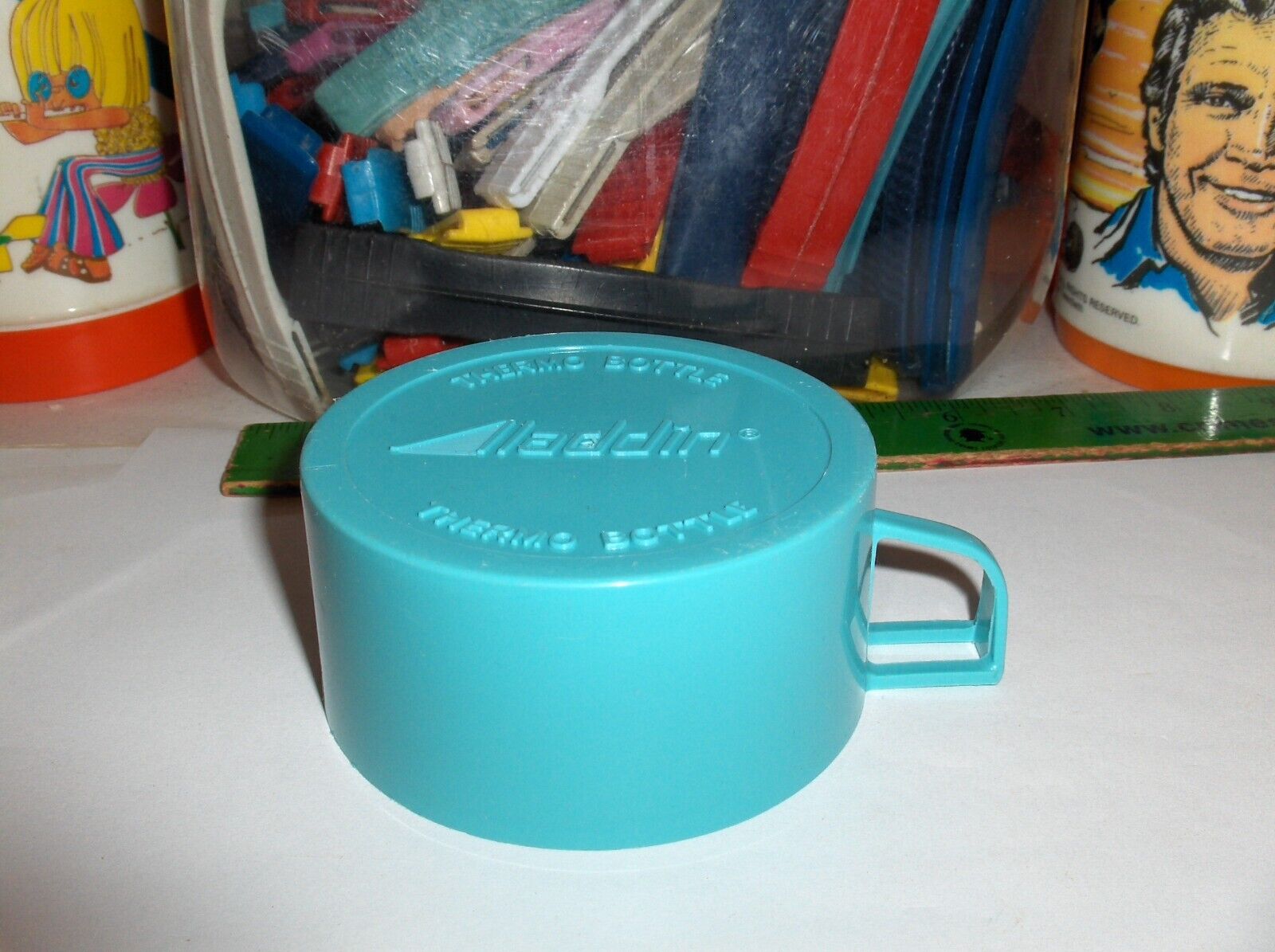 Vintage Blue Aladdin Thermos Cup-Fits Charlie\'s Angels Thermos & Others Cup#-112