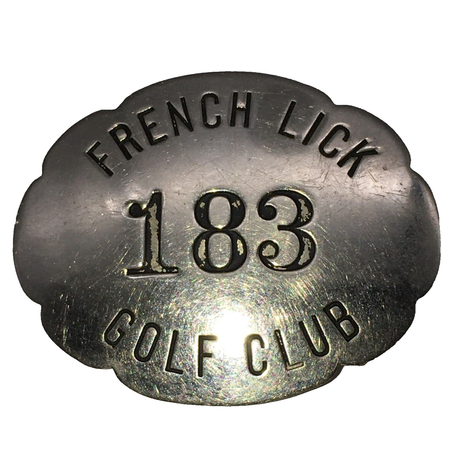 French Lick Golf Club 1 3/8” x 1 5/8” golf caddie or waiters badge