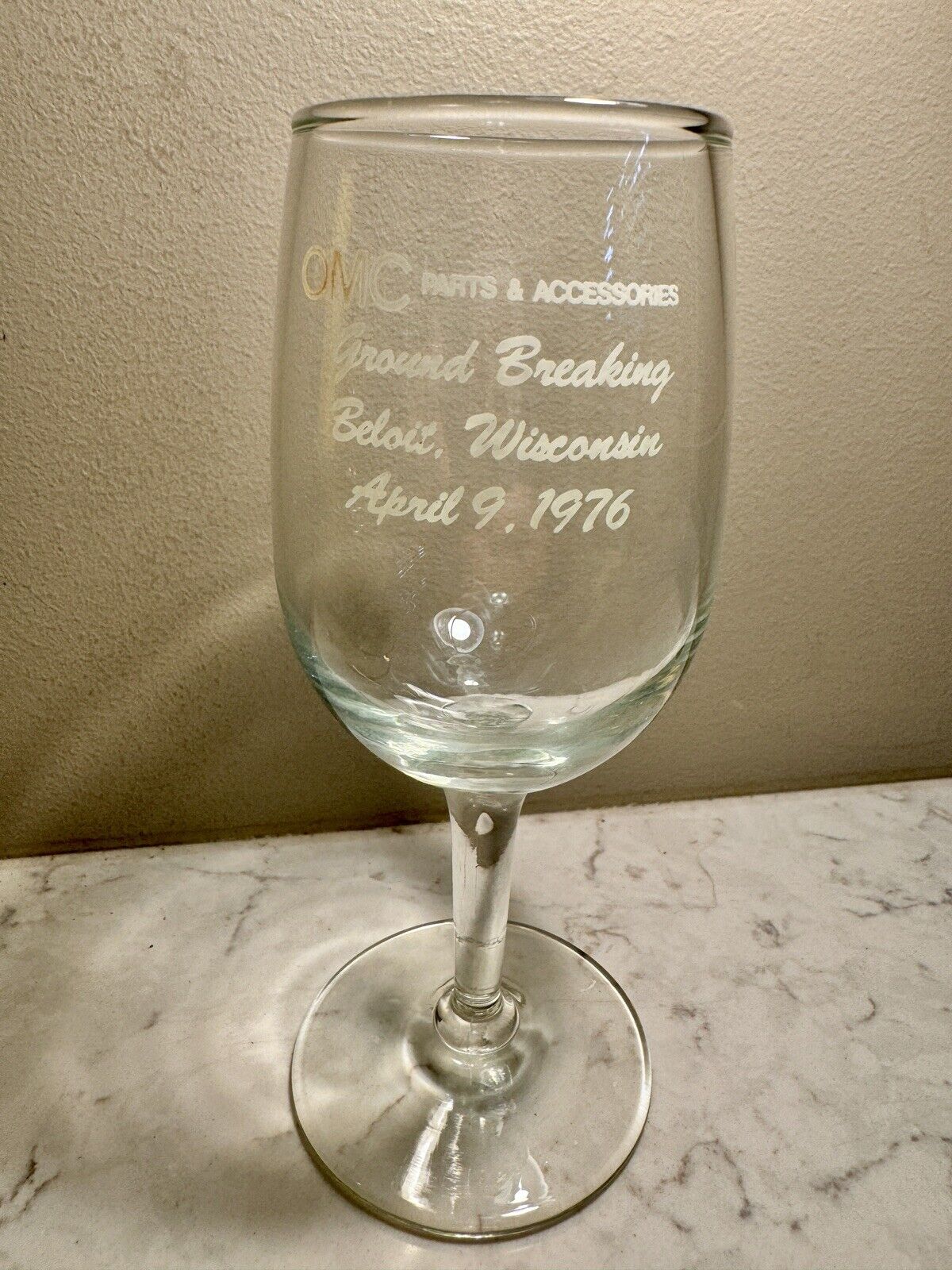 OMC Wine Glass 6” Beloit Wisconsin 1976 
