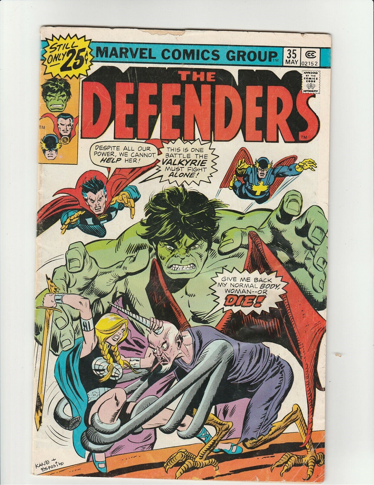The Defenders #35 (1976) Marvel Bronze Age Comic 1st New Red Guardian 4.5 VG+ 