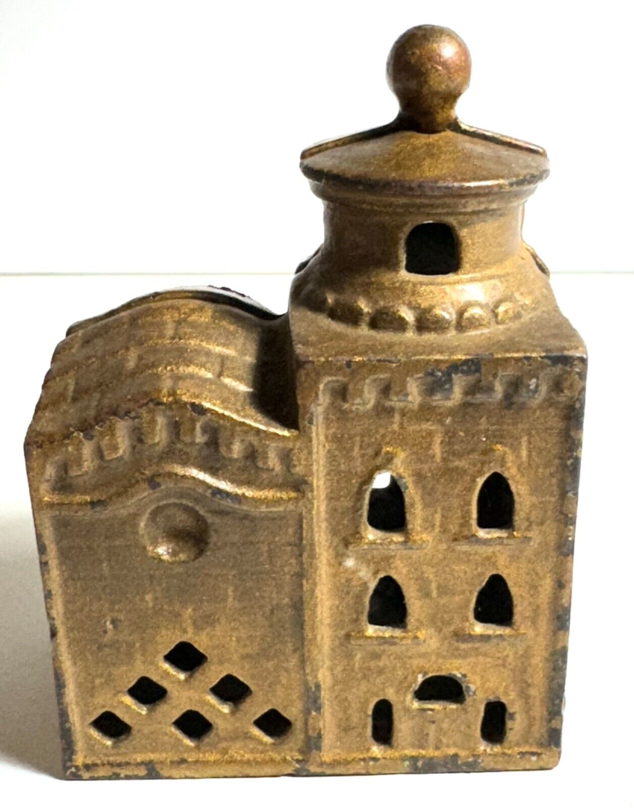 Antique Vintage Brass Coin Bank 3 Story Mosque A.C. Williams