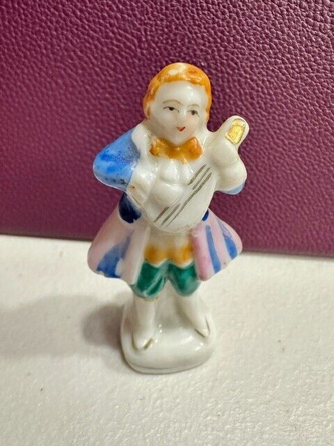 Vintage Porcelain Colonial Musician Hand Painted