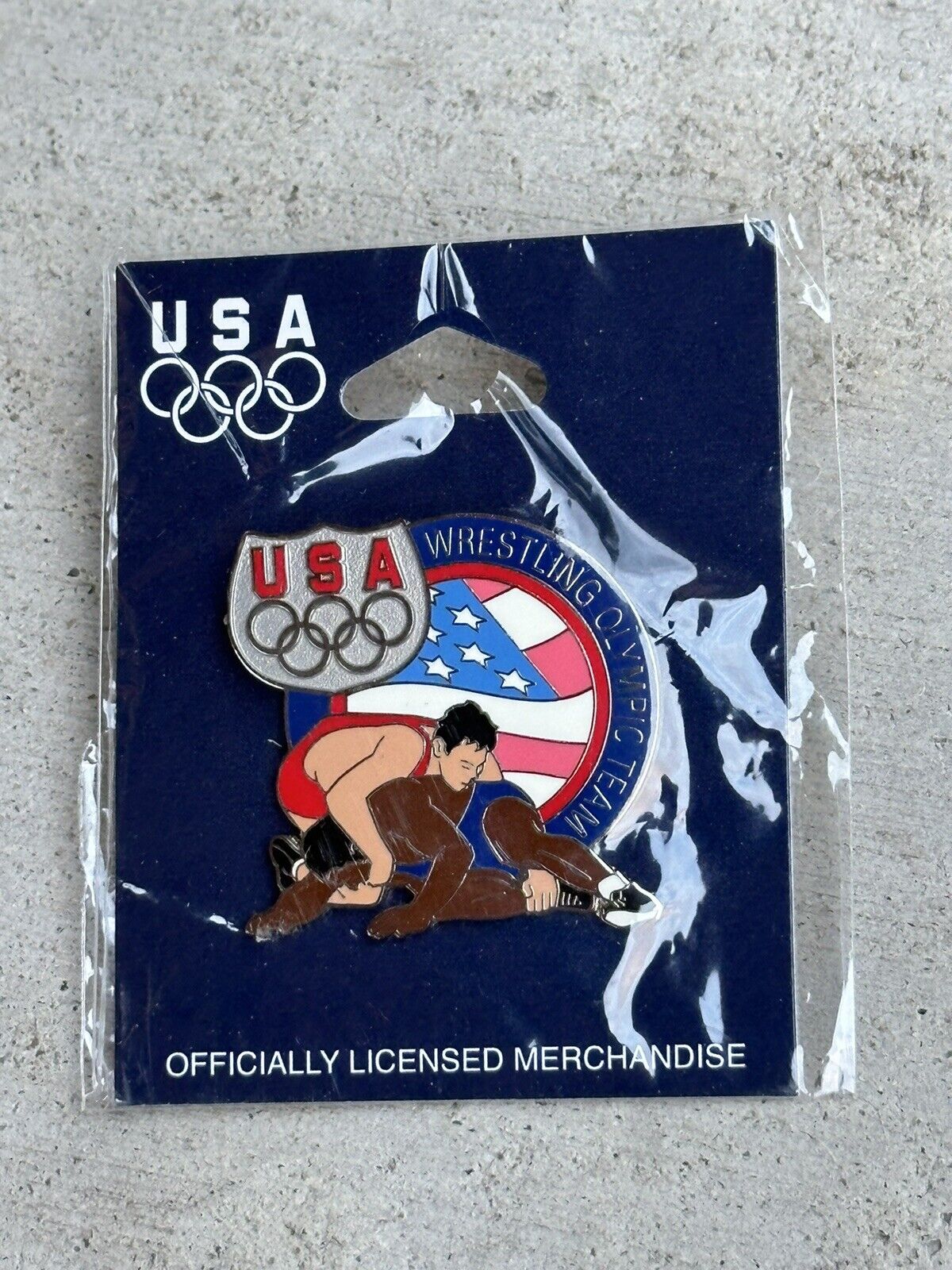Olympic Team USA Wrestling Pin .
