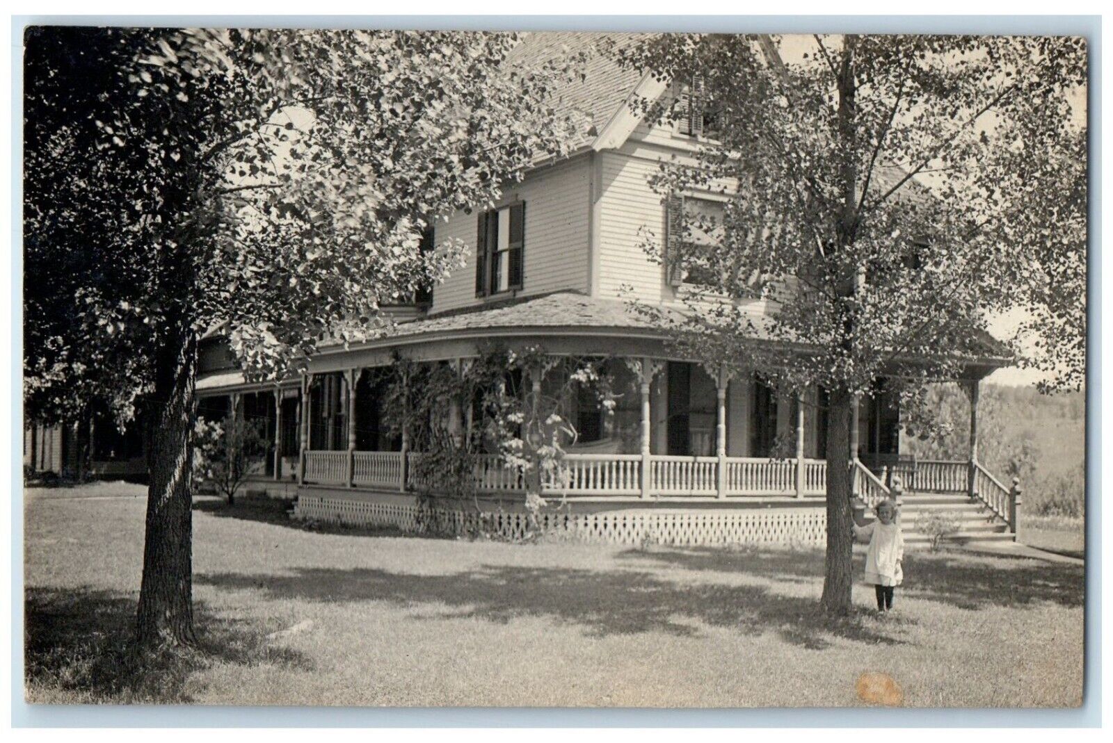 c1910\'s Mr. Fred Zanghen Home House Amboy Illinois IL RPPC Photo Posted Postcard