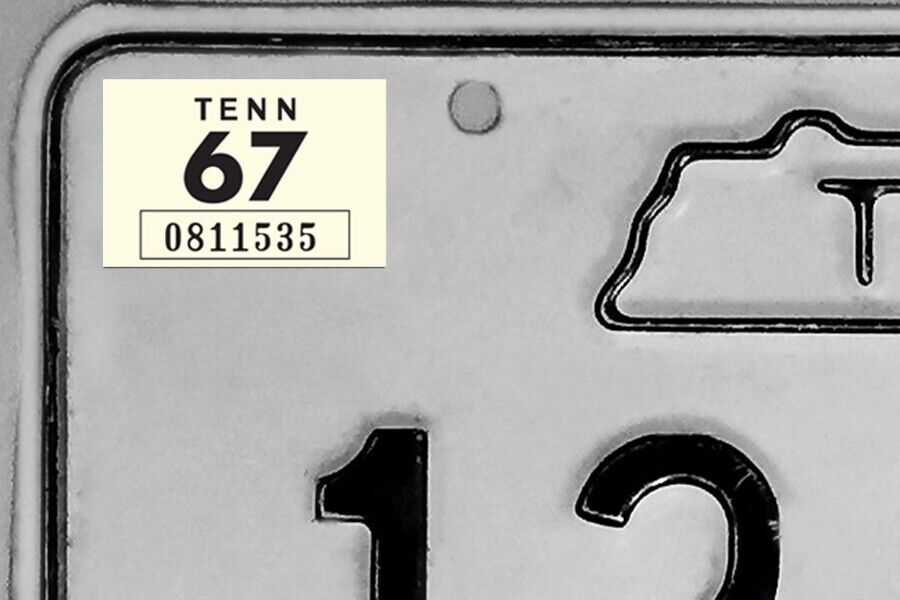 1967 Tennessee License Plate Registration Sticker, TENN