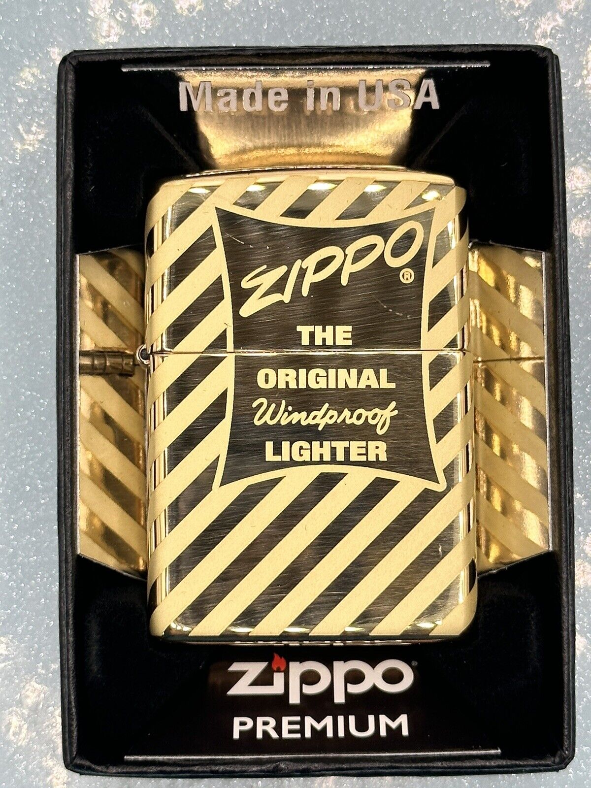 2024 Vintage Zippo Box Top High Polish Brass Zippo Lighter NEW