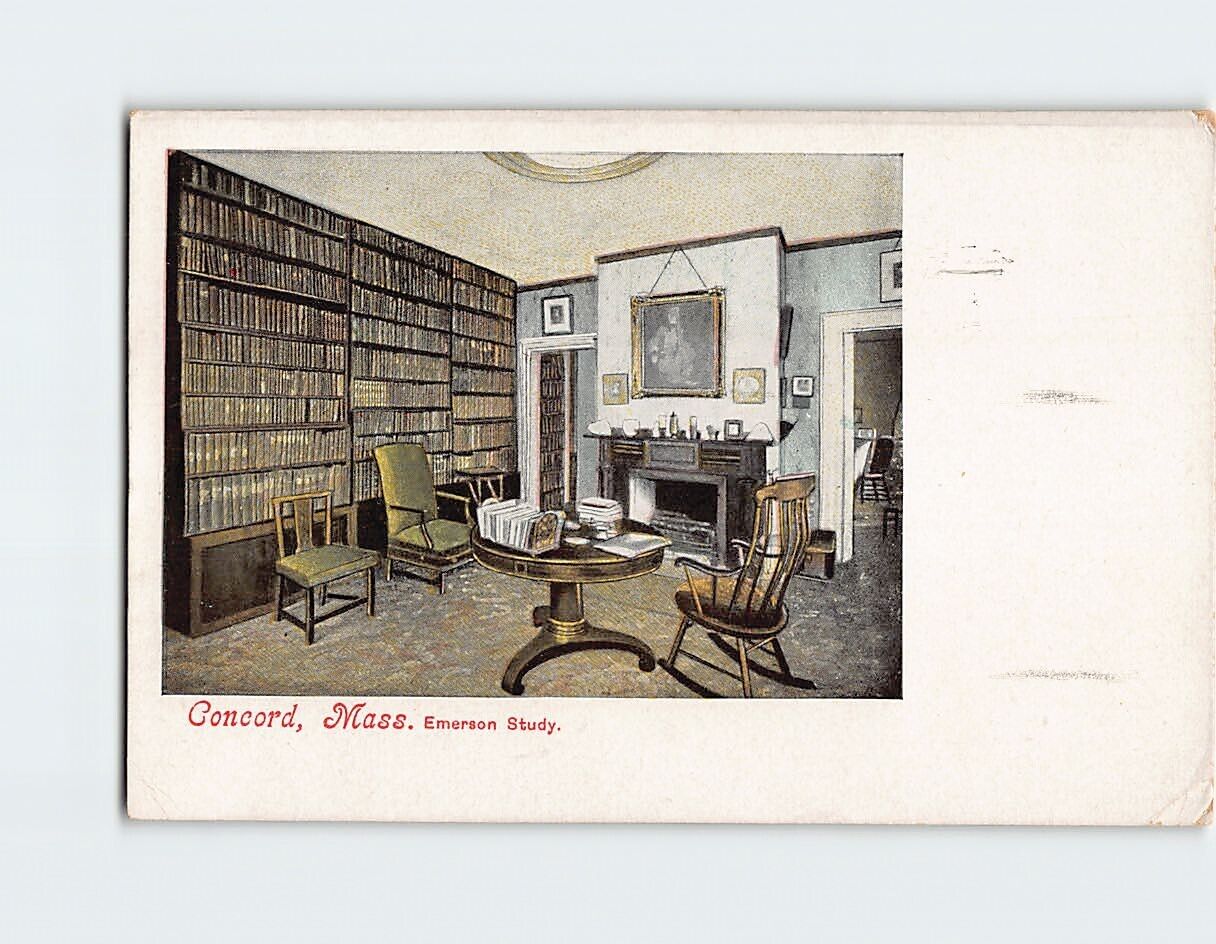Postcard Emerson Study, Concord, Massachusetts