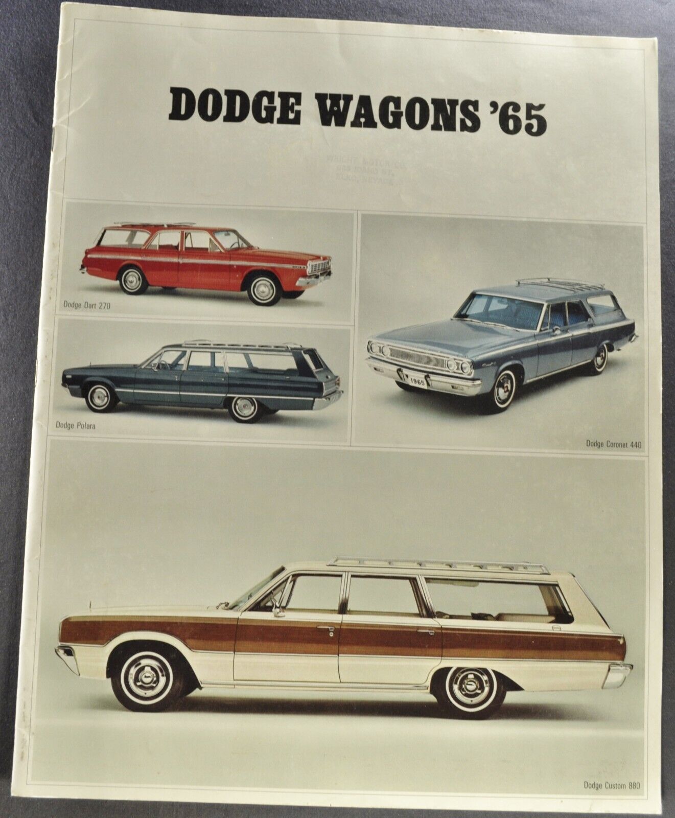 1965 Dodge Station Wagon Brochure Dart Coronet 440 Polara Custom 880 Sportsman