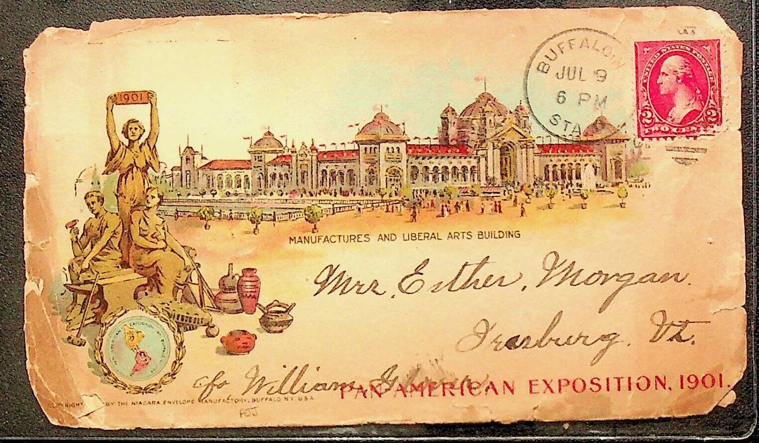 1901 Pan-American Exposition illustrated stamped envelope #167