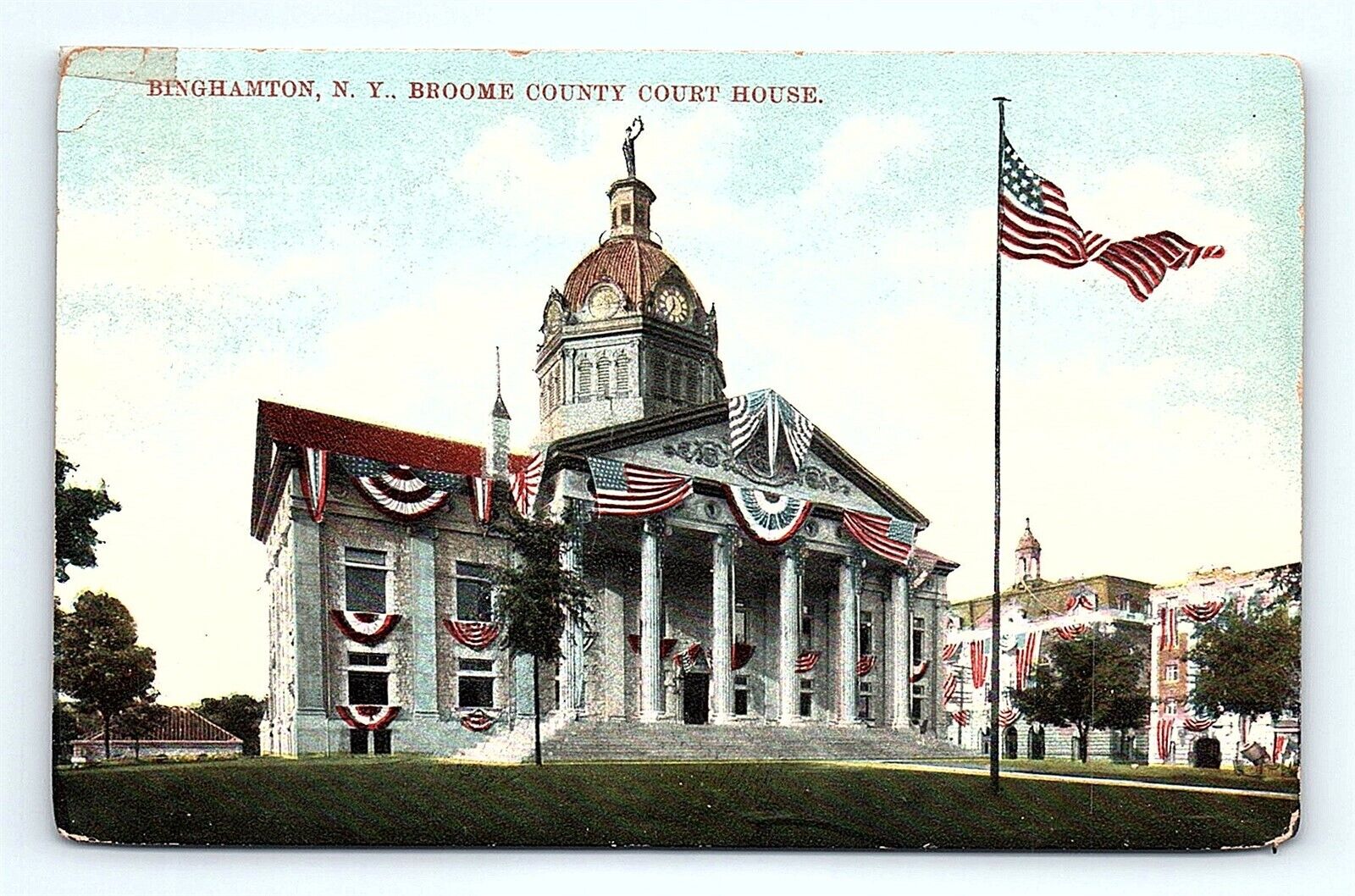 Postcard 1925 New York Broome County Court House Binghamton, N.Y. Southern Tier