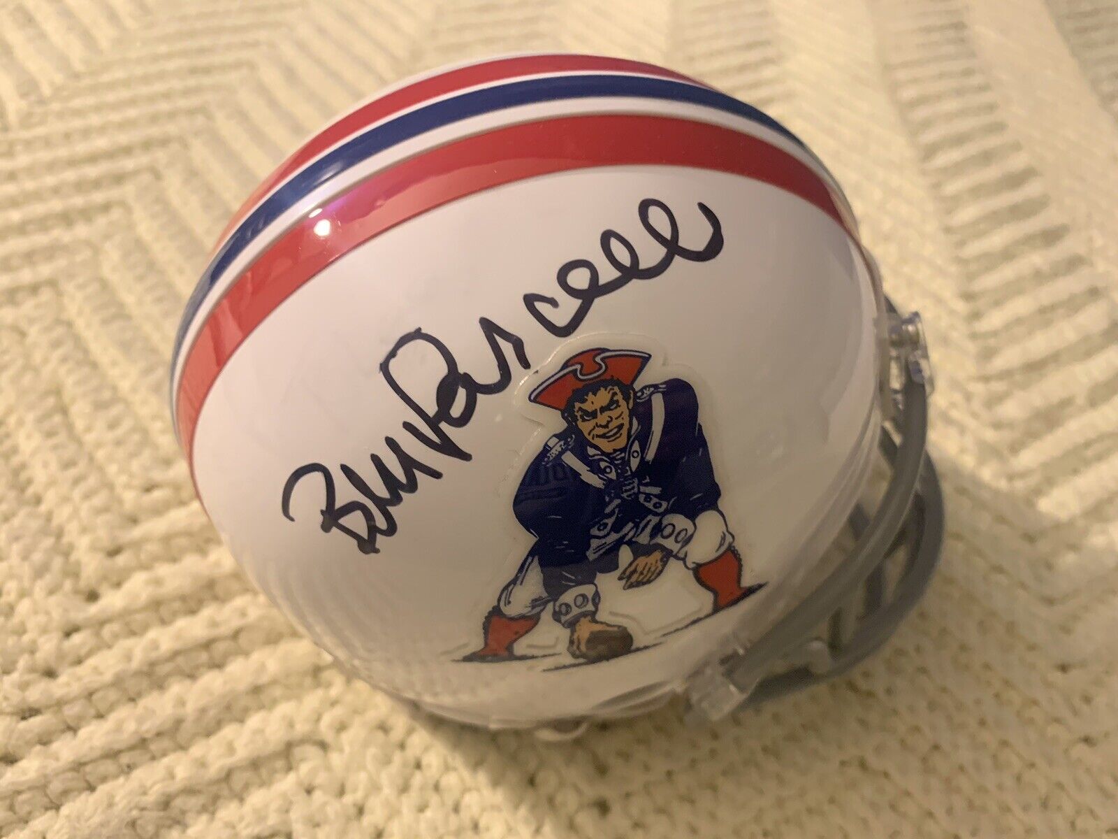Bill Parcells Signed Patriots Mini Helmet Autographed See Description