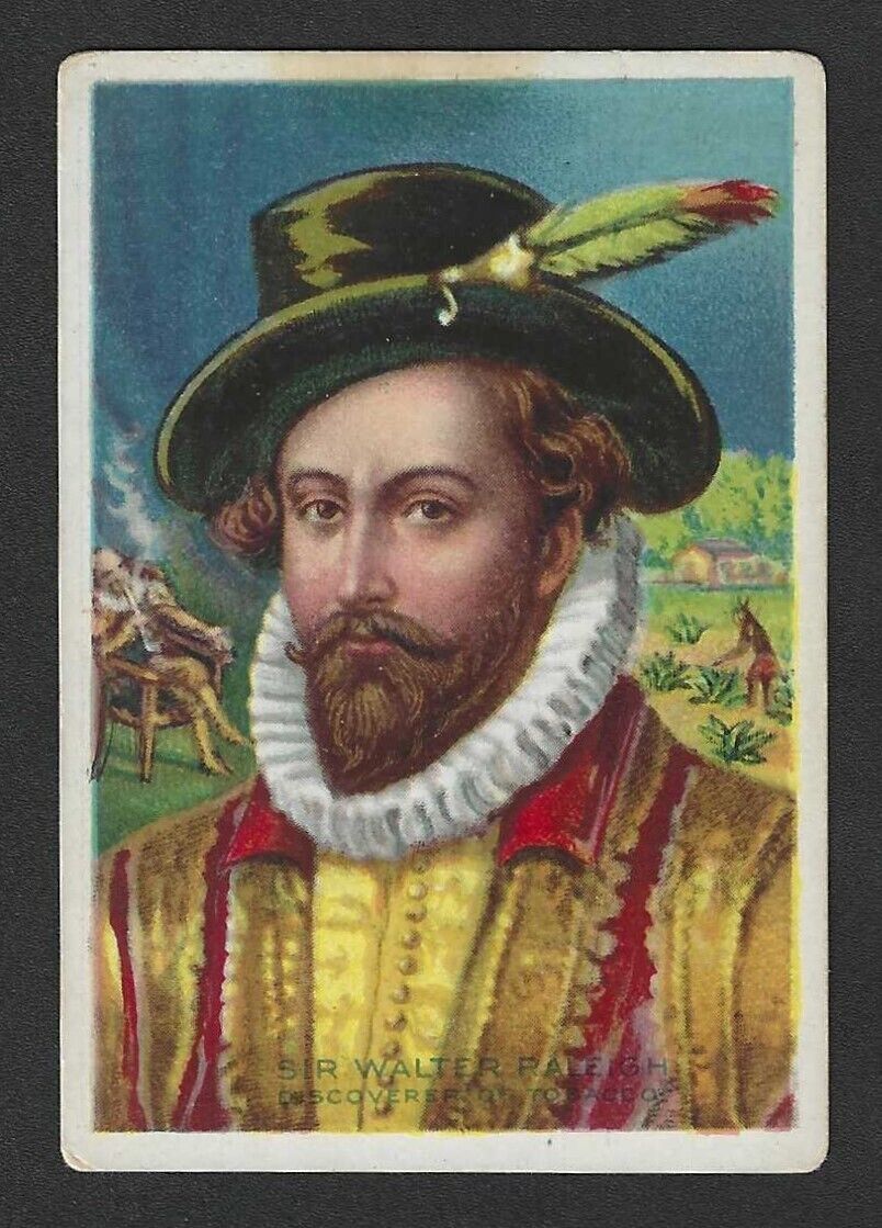 c1910\'s T68 Tobacco Card - Royal Bengals Heroes of History - Sir Walter Raleigh