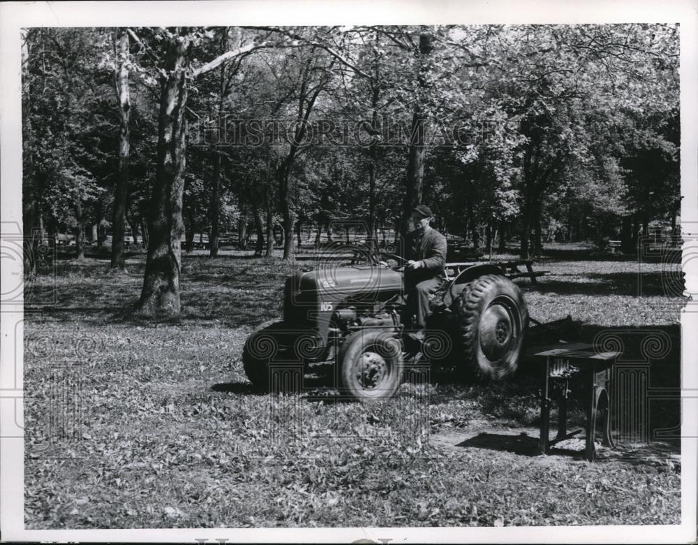 1958 Press Photo Willie Sherrill on a Tractor