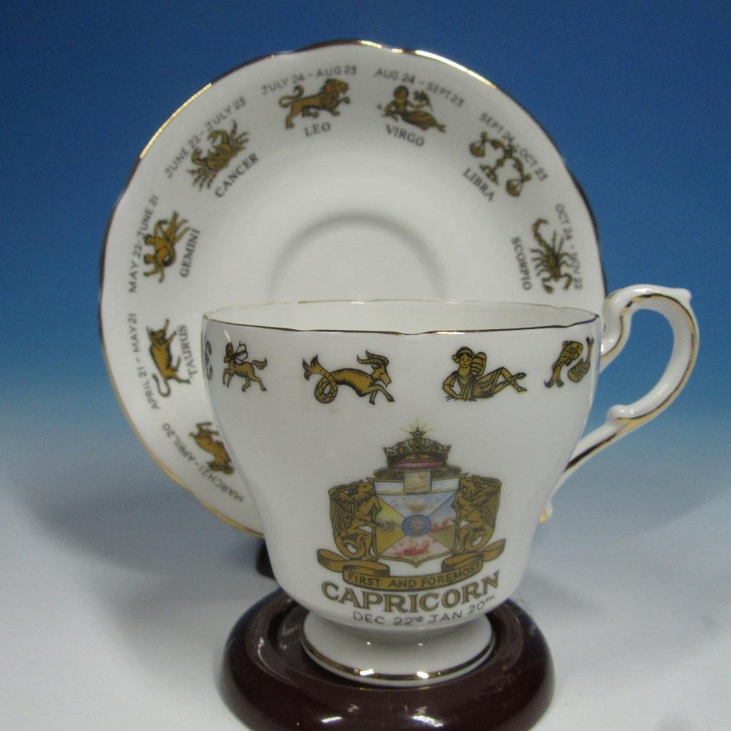 Regal Bone China - Signed of the Zodiac - Capricorn - Tea Cup and Saucer