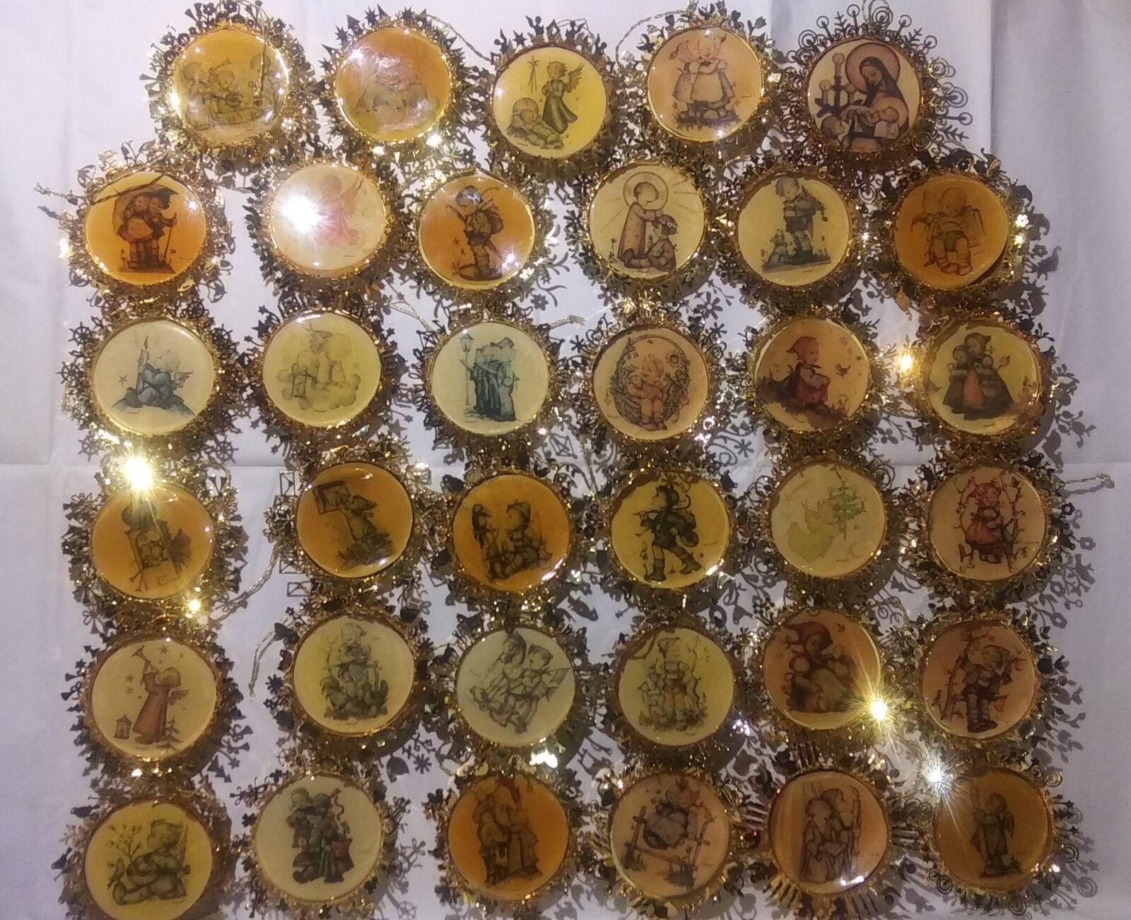 Vintage Hummel Collection 36 Pc 24k Gold-Plated Ornaments Set O1110