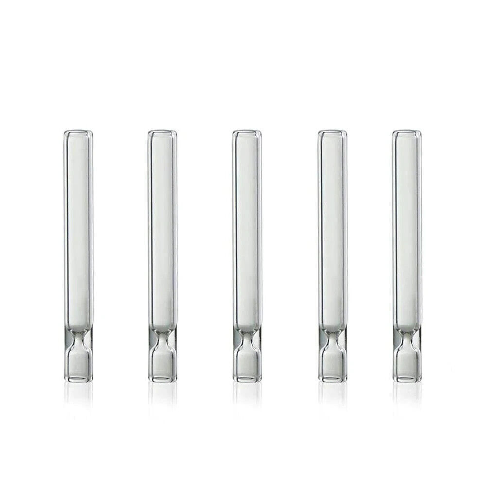 5pcs Cigarette Thick Glass Pipe Reusable One Hitter Smoking Tube Pipes 104MM