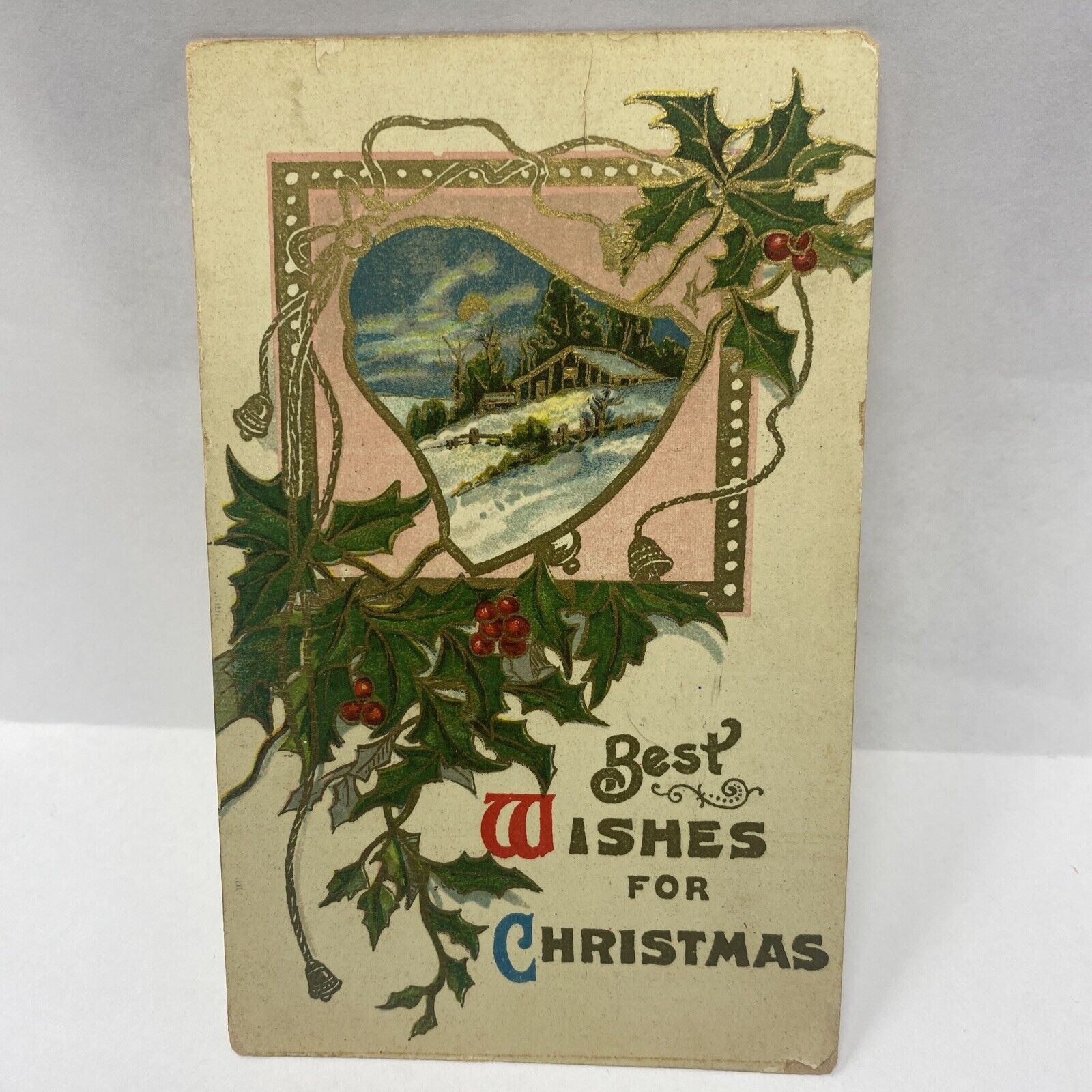 Vintage Postcard 1911 Christmas Best Wishes North Brewster Massachusetts