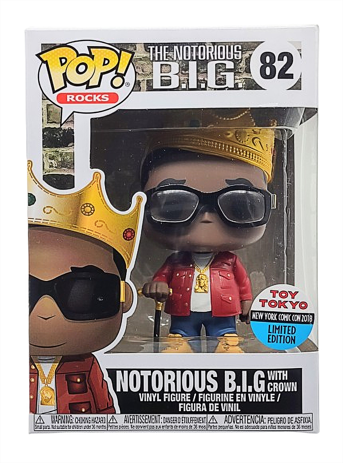 Funko Pop Rocks Notorious B.I.G With Crown 82 Toy Tokyo Exclusive Vinyl Figure