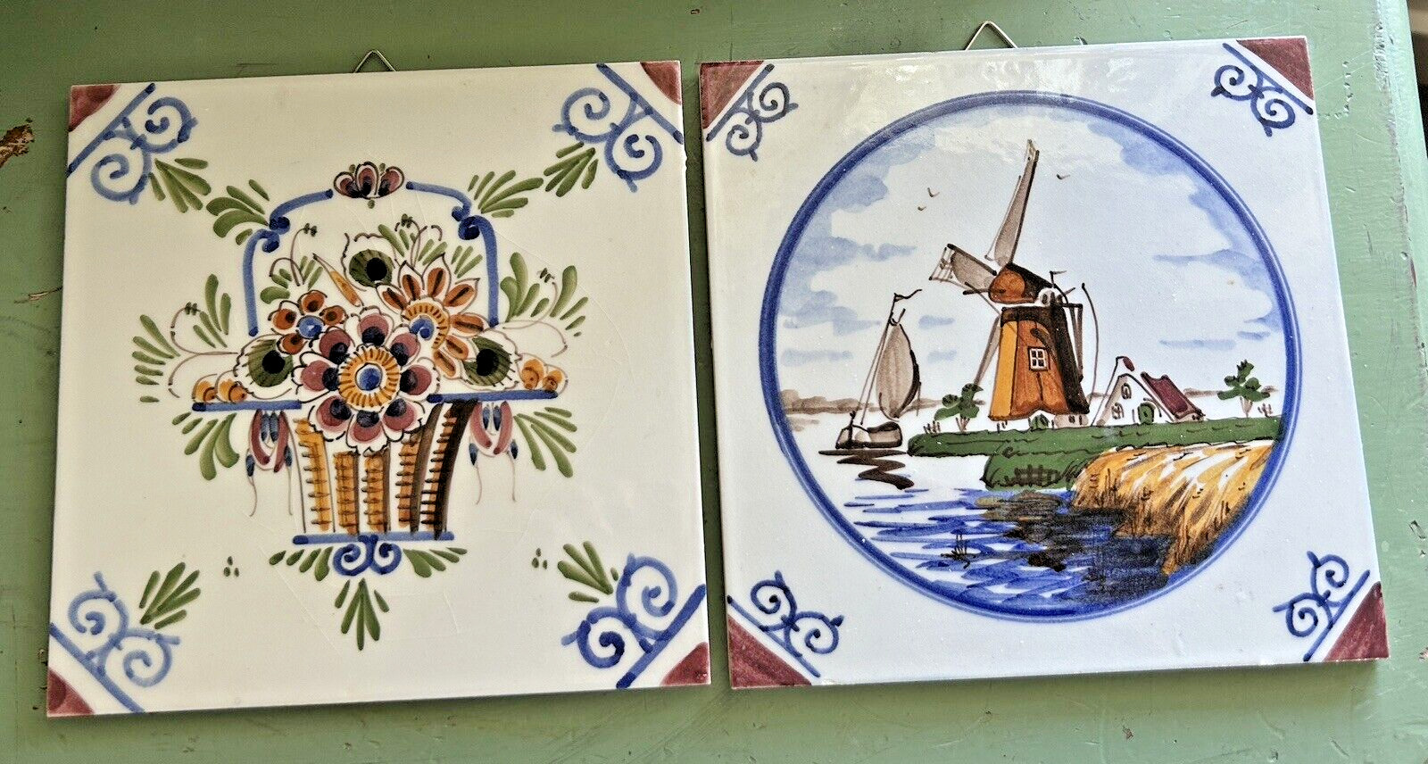 DP Delft Windmill Cottage & Flowers in Basket 6\