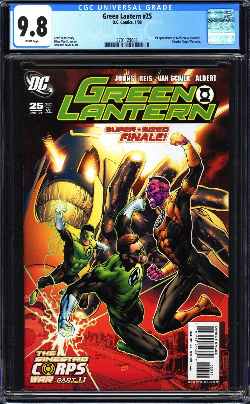 Green Lantern #25 CGC 9.8 NM/MT 1st APP Larfleeze & Atrocitus DC Comics 2008