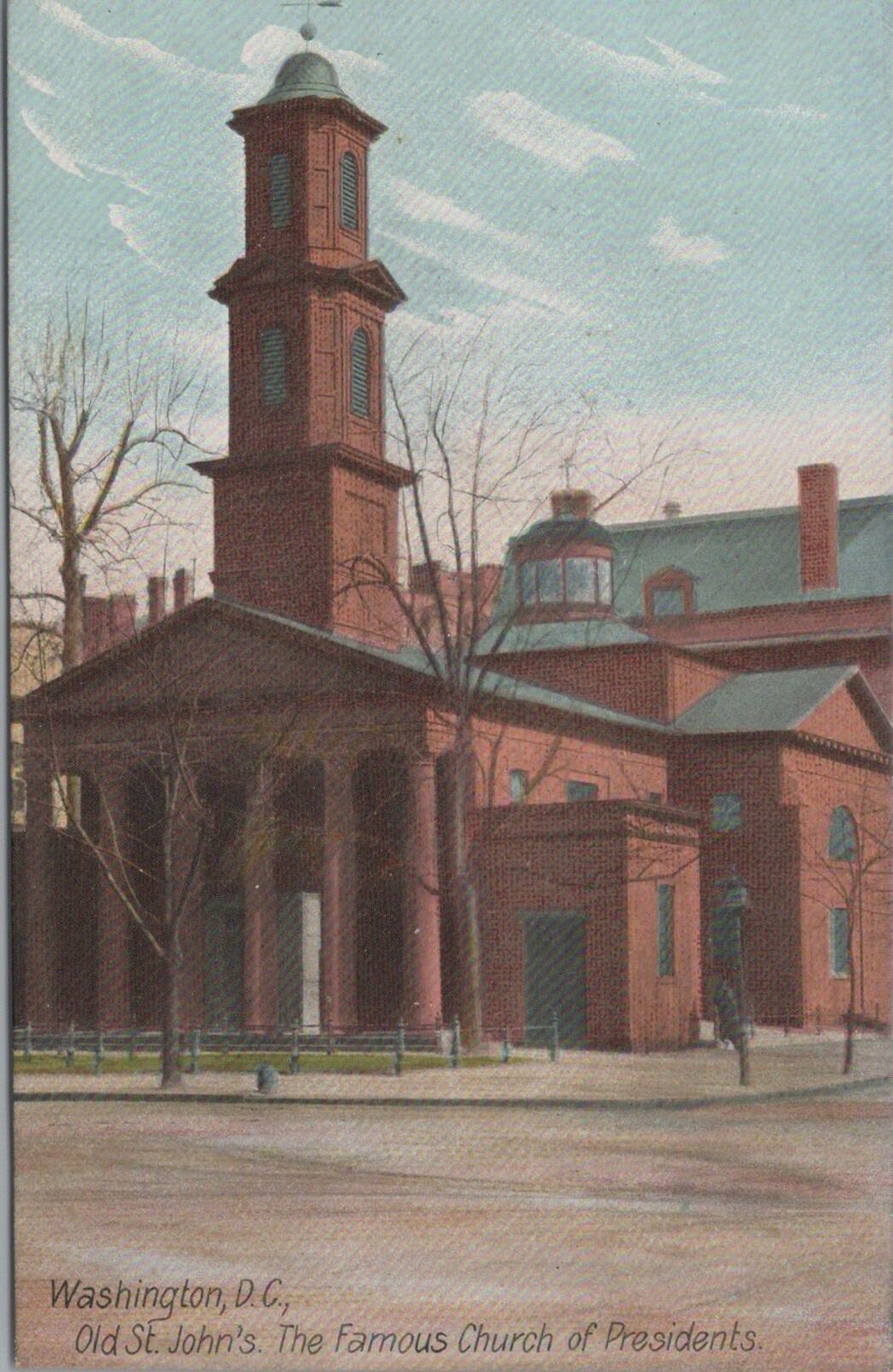 Postcard Old St John\'s Famous Church of Presidents Washington DC 