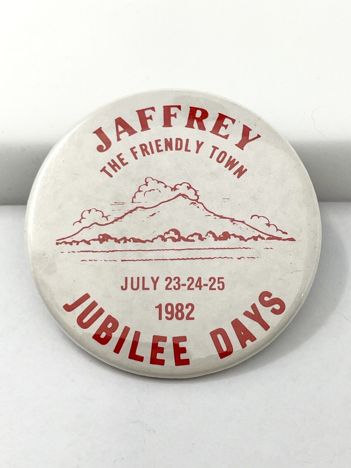 Jaffrey Jubilee Days 1982 Vintage Pinback Button - New Hampshire NH